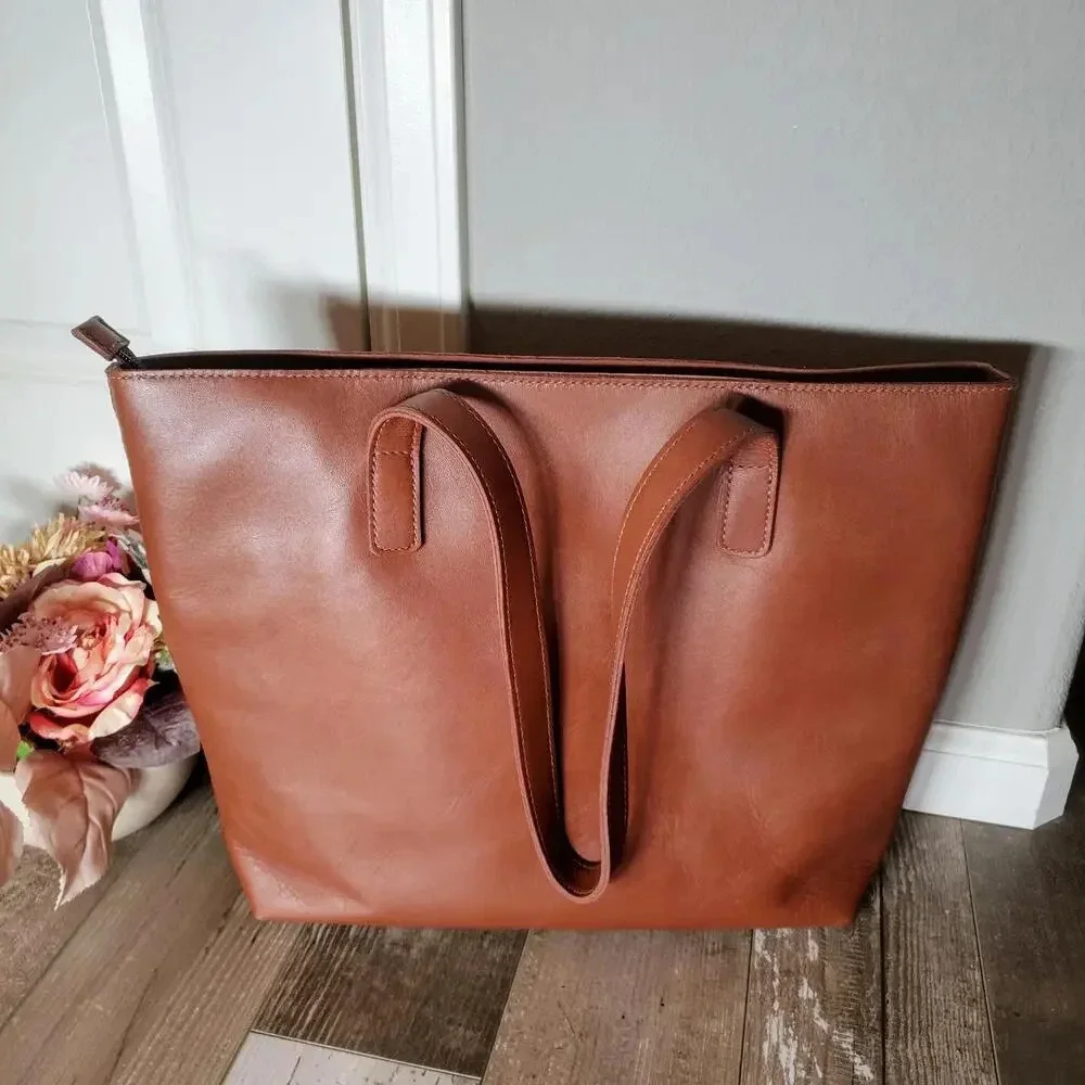 NWT Coblentz U.S.A. Handmade Large Leather Zippered Sierra Tote Bag